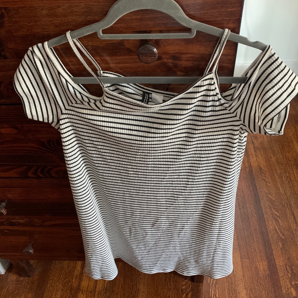 H & M striped ribbed mini dress